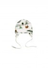 Hat with ears off-white with goose print SS24002