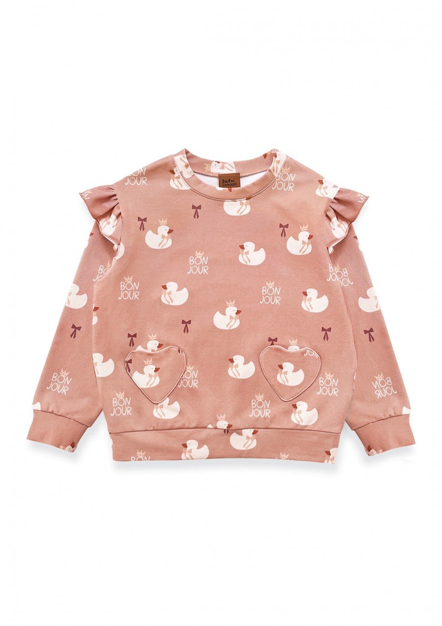Sweater with all-over duck print 0144_F25159