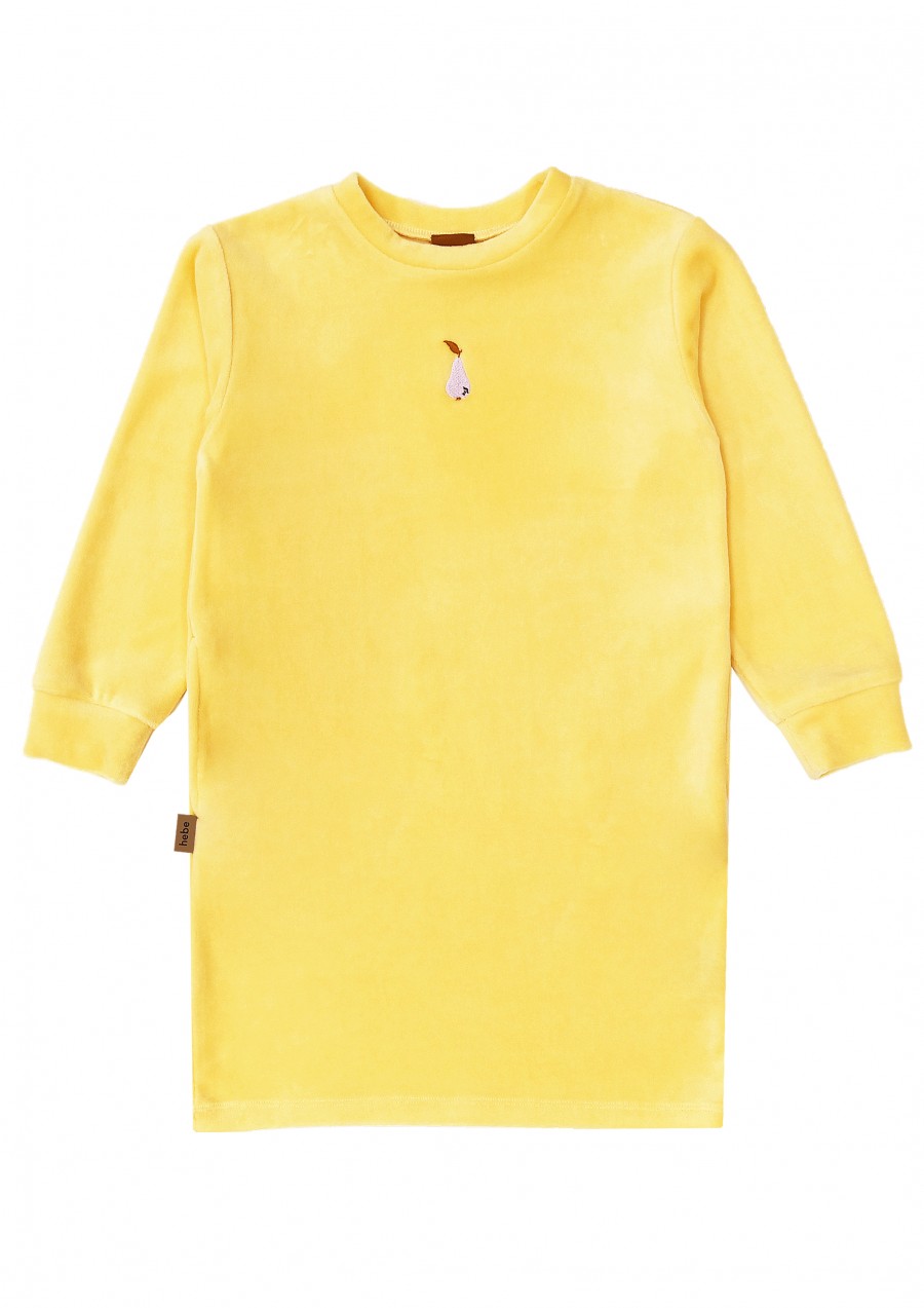 Sweater dress warm yellow with embroidery SS24101L