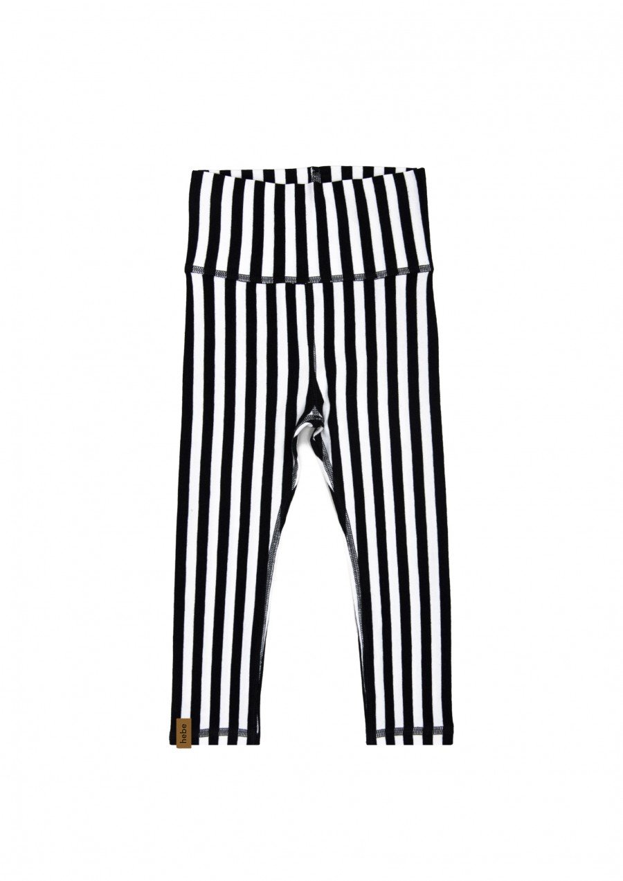 Leggings with high waist and black and white stripes FW23067