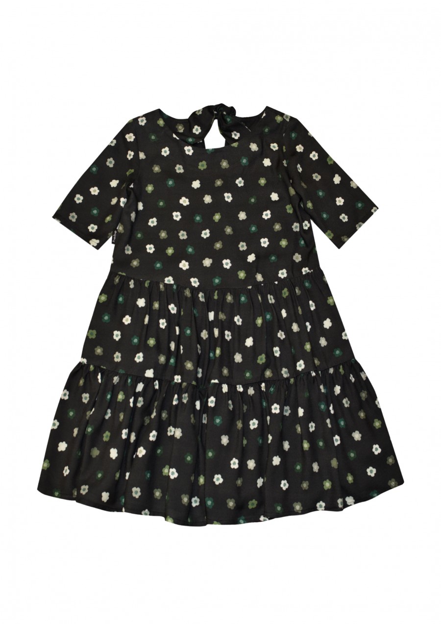 Dress with floral green print FW21068L