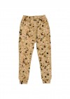 Warm pants with floral mustard print FW21408L