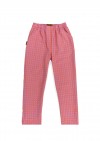 Pants cotton with pink check print SS24195