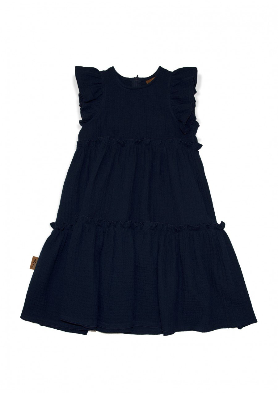 Dress dark blue muslin SS24234L