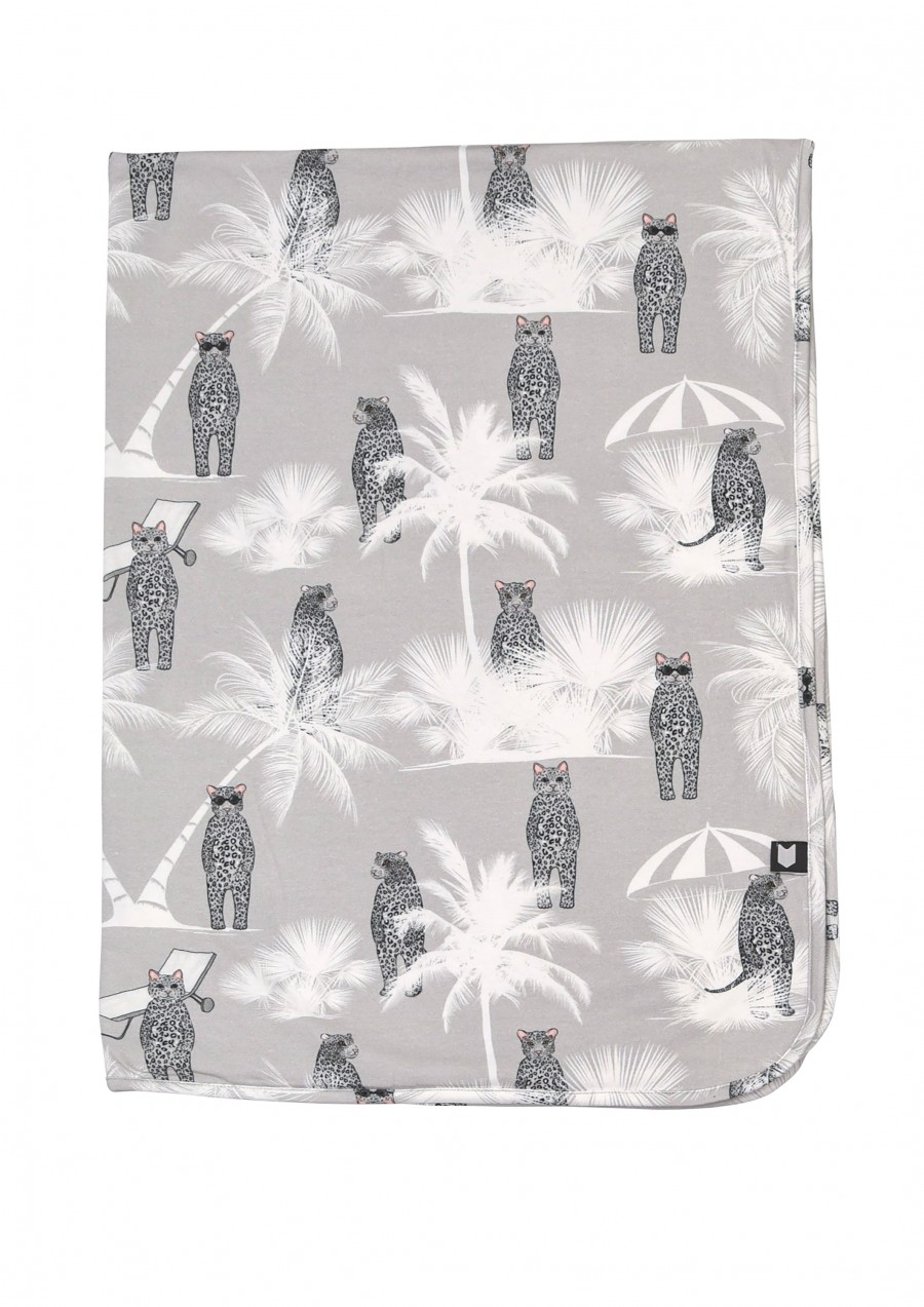 Blanket with grey animal and palm print SS20119