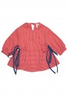 Blouse red and pink checkered with sleeves SS21153