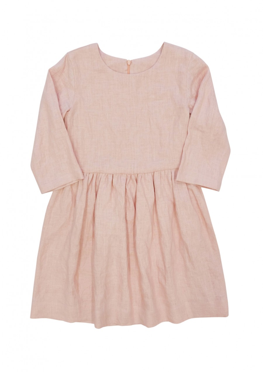 Pink linen dress SS180137