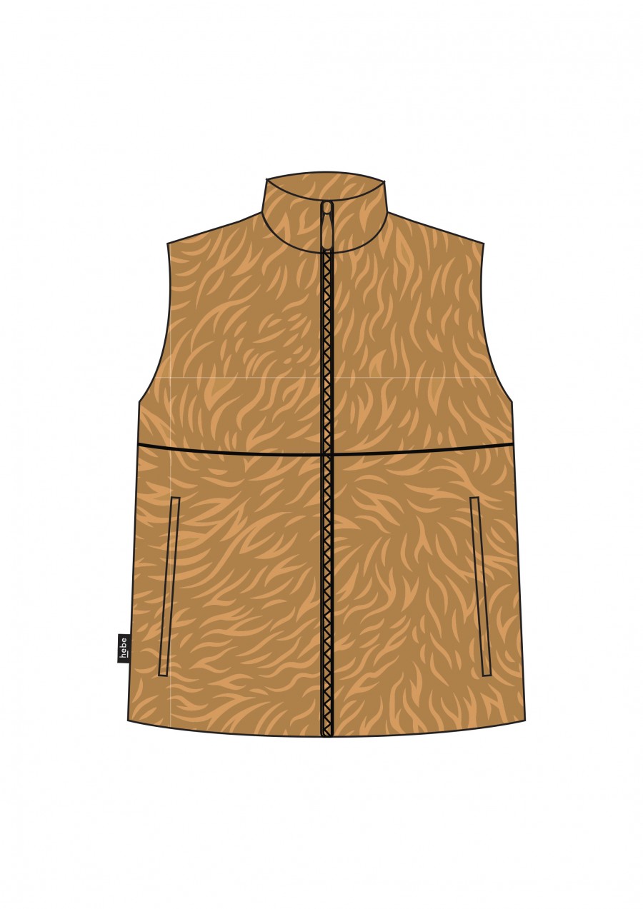 Warm faux fur outer vest mustard FW21445L