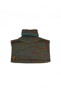 Bib green/brown merino wool