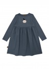 Baby dress midnight blue with apple print AY24216