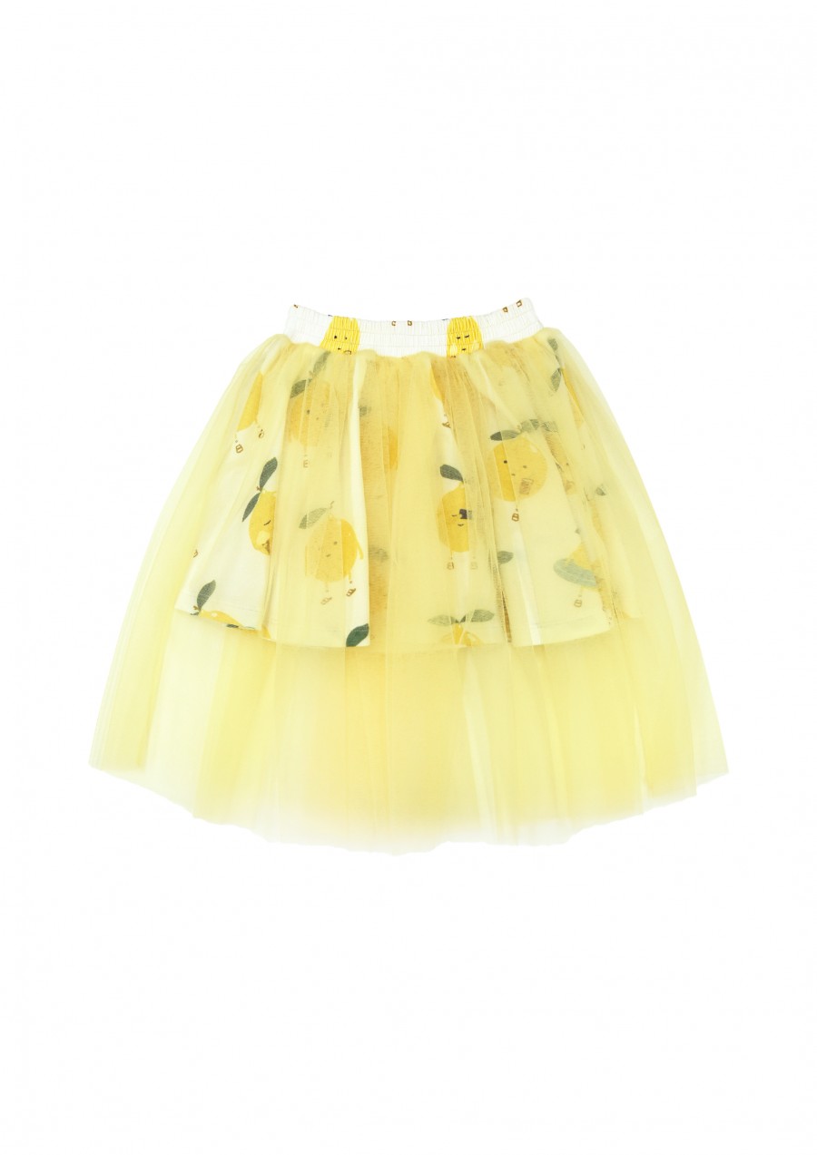 Skirt with tulle and lemons print SS23247