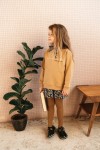 Warm sweater mustard with made with love embroidery FW21246L