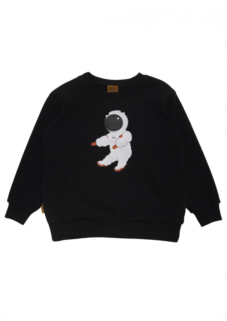 Sweatshirt black with astronout FW24021