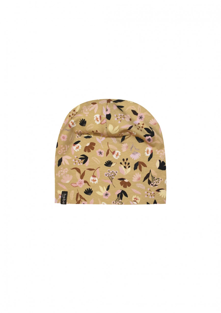 Hat with floral mustard print FW21392