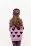 Sweater pink merino wool with hearts FW22460