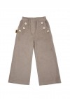 Pants wide pepper grey corduroy with buttons FW24090