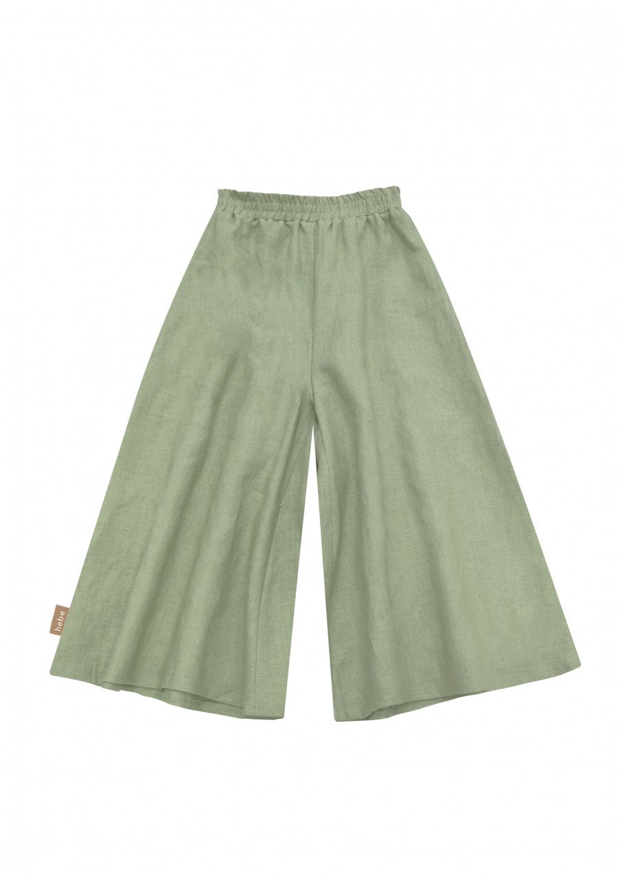 Culottes light green linen SS23216L