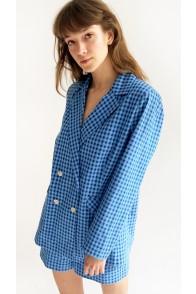 Shorts blue checkered for female