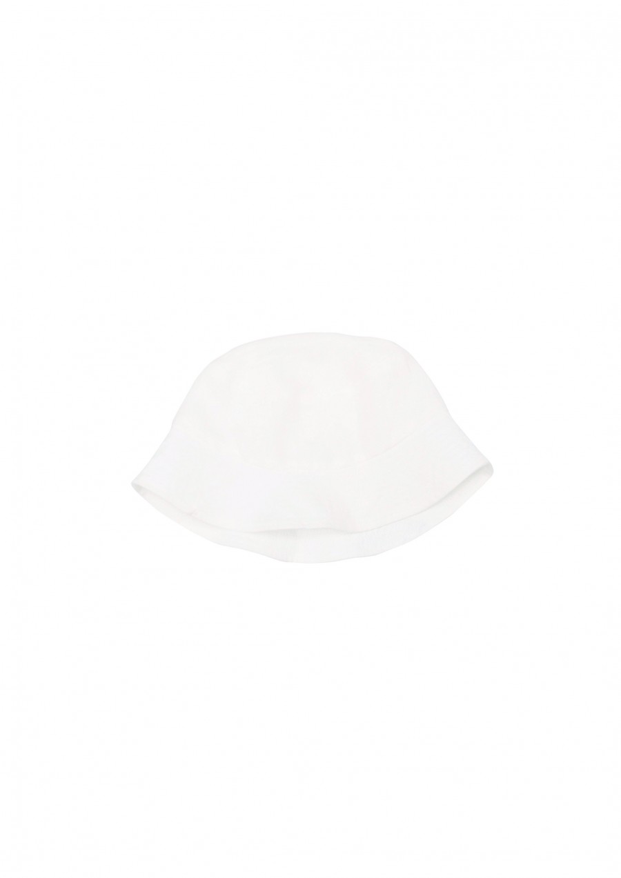 Sun hat white linen for boys SS21339