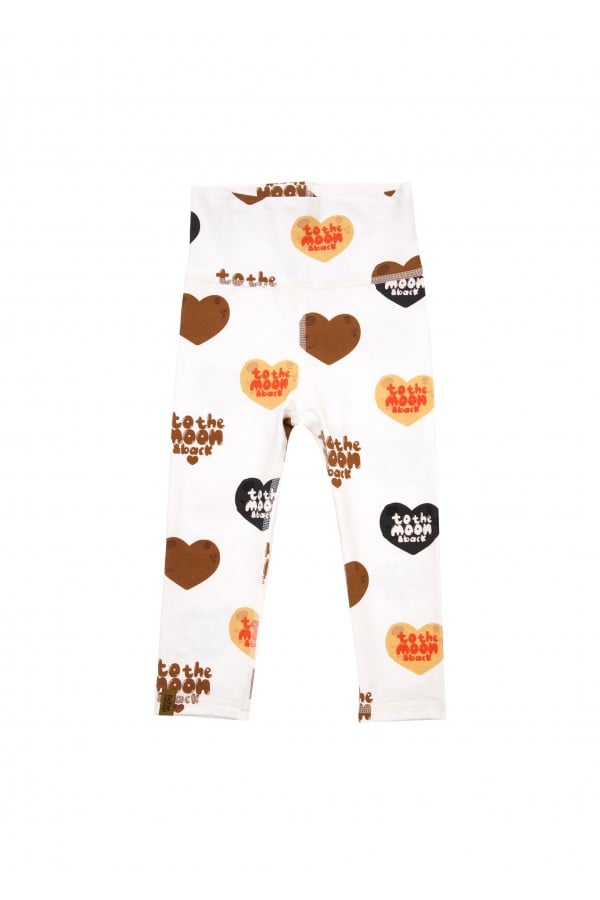 Leggings high waist with overall big heart print FW24076