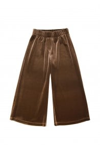 Pants wide brown festive velvet