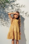 Dress yellow tie-dye with embroidery lemon SS23255