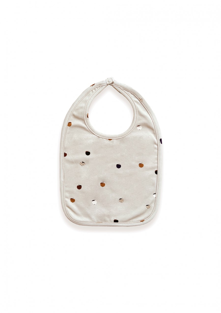 Bib with all-over small apple print 0175_F25170