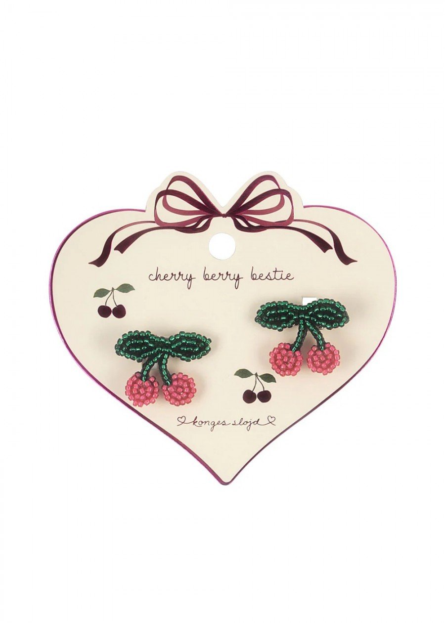 Pearly hair clips cherry, 2pcs KS103302