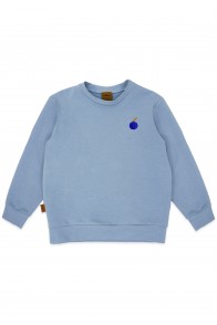 Sweater warm blue with embroidery