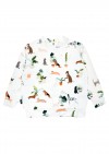 Sweater white with leaf print SS22177