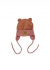 Hat pink merino wool with ears FW23146