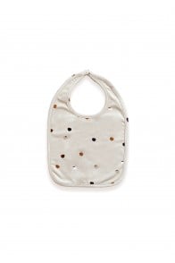 Bib with all-over small apple print