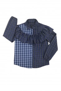 Checked shirt with ruffles