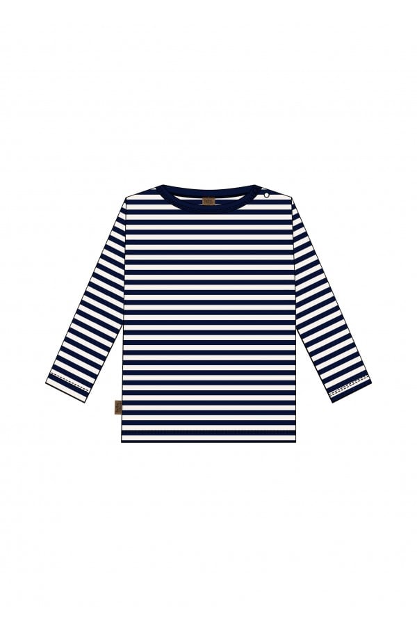 Striped top with snap buttons on the neck navy blue/ white stripes 0107_F25022
