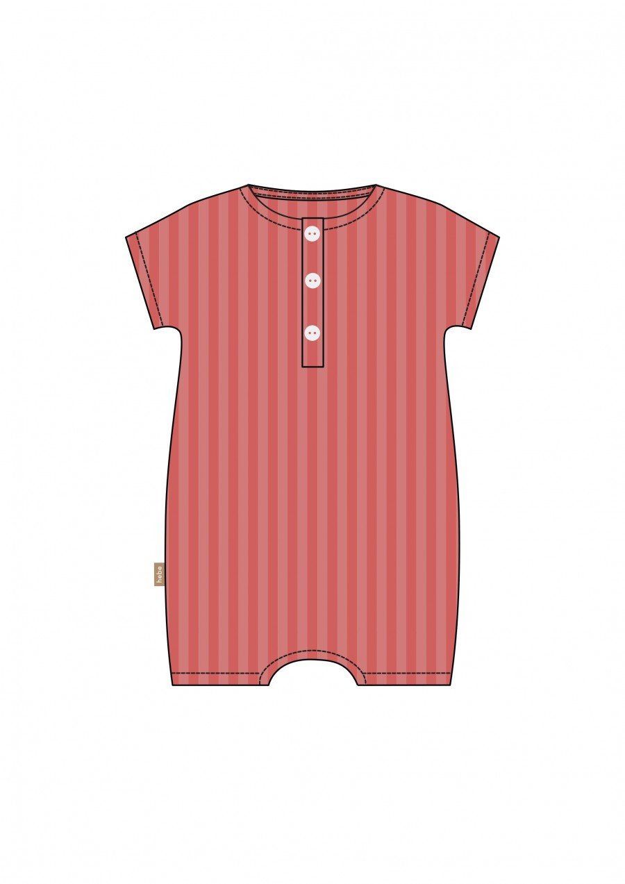 Short romper faded red ribbed SS23096