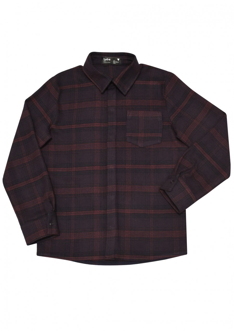 Grid flannel shirt bordo FW19045