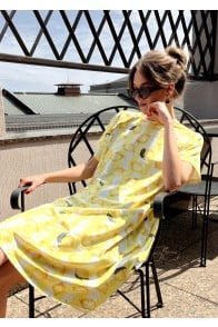 Dress with allover lemon print for female