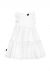 Dress white with ruffle SS23458