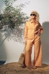 Pants light orange linen for female SS23195