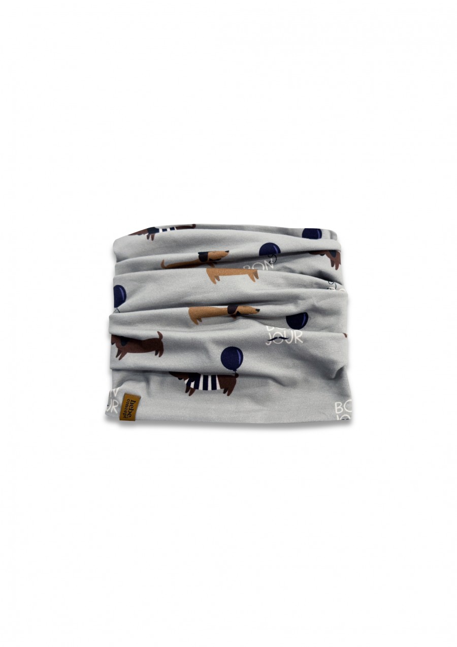 Scarf with all-over dog print 0173_F25193