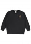 Warm sweater dark grey with embroidery dog for adult SS23037