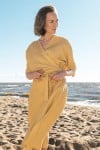 Wrap dress dusty yellow for female SS23231