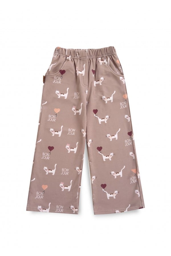 Pants with all-over cat print 0145_F25111