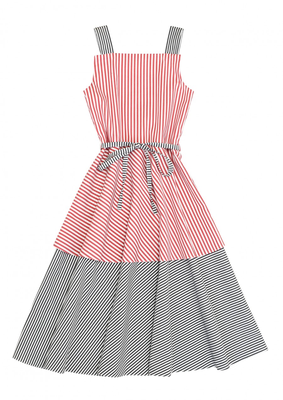 Dress sleevles with stripes SS19007