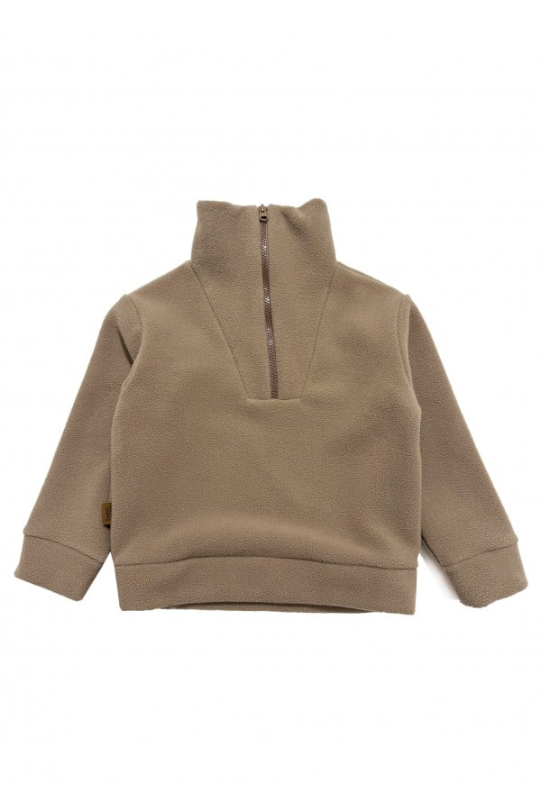 Kids sweater fleece taupe AY24171