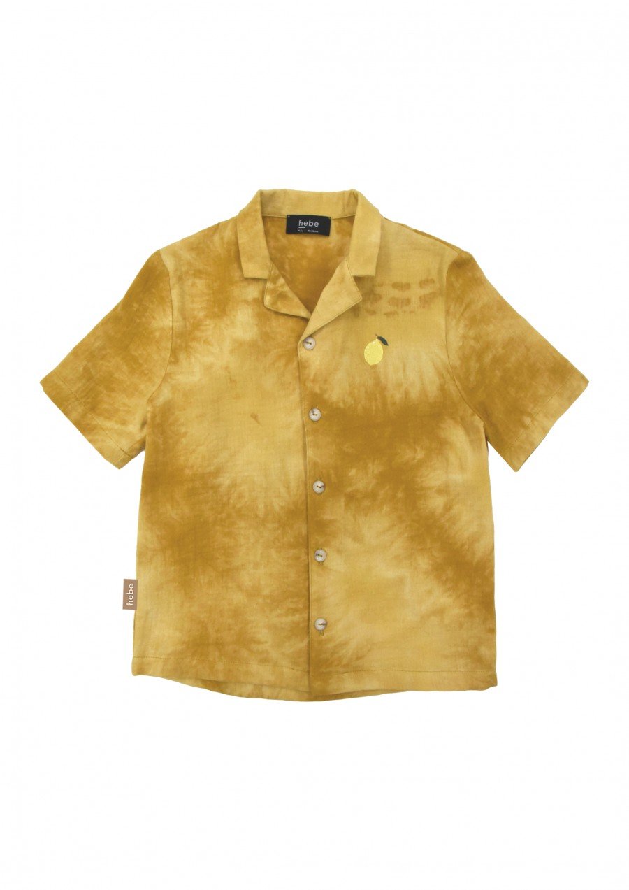 Shirt yellow tie-dye with embroidery lemon SS23257L