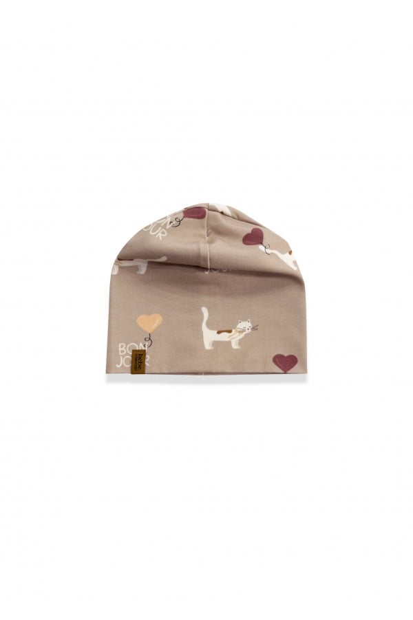 Hat with all-over cat print 0174_F25100