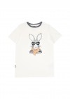 Top white whit short sleeves and Easter bunny E21036