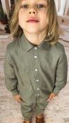 Shirt green linen 0094_S25156