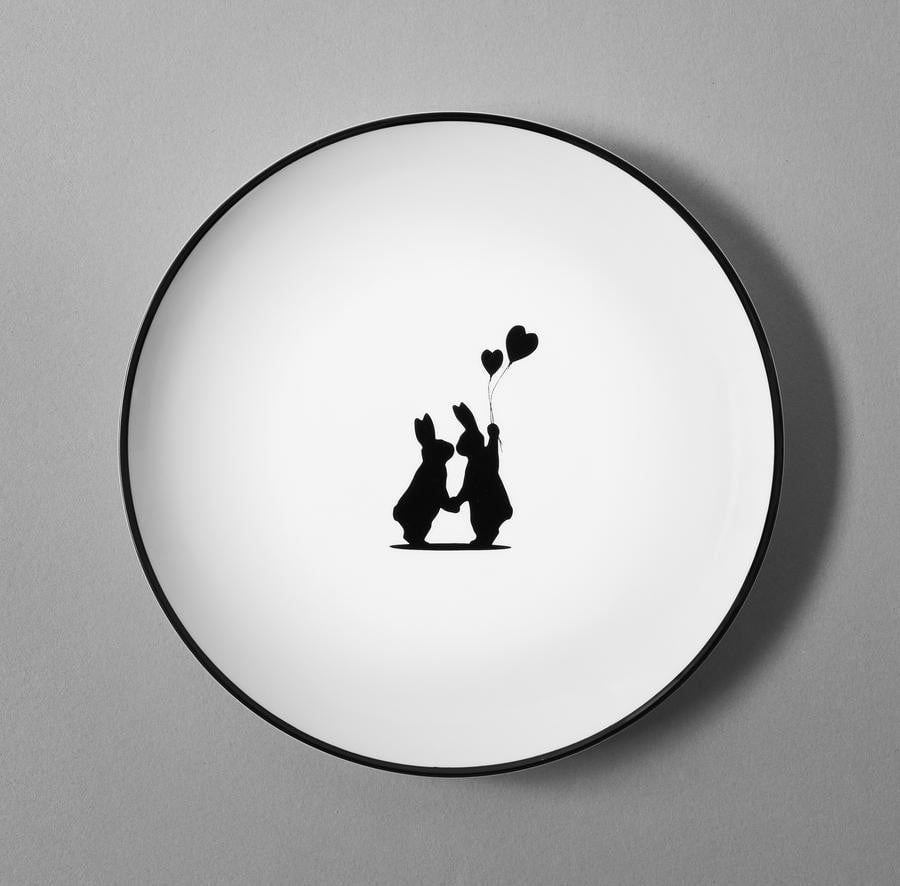 Plate "Lovestruck Rabbit onesize HAM074